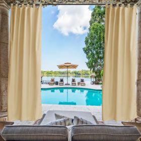 Beige Toile Outdoor Thermal Blackout Curtain - 50 in. W x 120 in. L