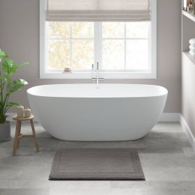 1 PCS 17x24" 100% Cotton Tufted 3000 GSM Reversible Bath Rug Charcoal