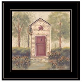 "Folk Art Outhouse III" by Pam Britton, Ready to Hang Framed Print, Black Frame
