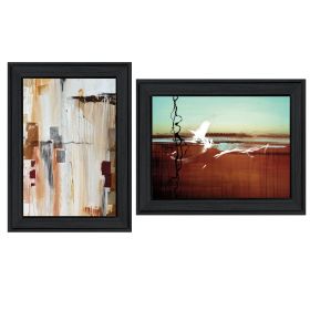 "Abstract Flight" 2-Piece Vignette by Cloverfield & Co, Black Frame