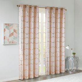 Total Blackout Metallic Print Grommet Top Curtain Panel(Only 1 Pc Panel)
