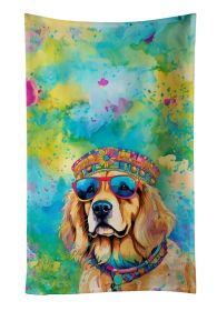 Golden Retriever Hippie Dawg Kitchen Towel Dish Cloths Guest Hand Towel Decorative Bathroom Towel for Face,Tea, Dishcloth, Kitchen and Bath