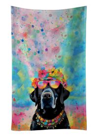 Black Labrador Hippie Dawg Kitchen Towel Dish Cloths Guest Hand Towel Decorative Bathroom Towel for Face,Tea, Dishcloth, Kitchen and Bath