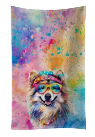 Keeshond Hippie Dawg Kitchen Towel Dish Cloths Guest Hand Towel Decorative Bathroom Towel for Face,Tea, Dishcloth, Kitchen and Bath