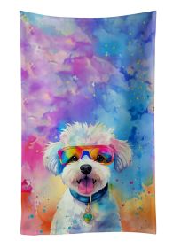 Bichon Frise Hippie Dawg Kitchen Towel Dish Cloths Guest Hand Towel Decorative Bathroom Towel for Face,Tea, Dishcloth, Kitchen and Bath