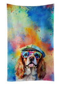 Cavalier Spaniel Hippie Dawg Kitchen Towel Dish Cloths Guest Hand Towel Decorative Bathroom Towel for Face,Tea, Dishcloth, Kitchen and Bath