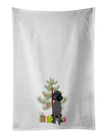 NEW Poodle Standard Black Christmas Kitchen Towel Set of 2 White Dish Towels Decorative Bathroom Hand towel for Hand, Face, Hair, Yoga, Tea, Dish