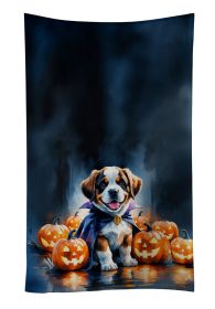 Saint Bernard Puppy Halloween Kitchen Towel Dish Cloths Guest Hand Towel Decorative Bathroom Towel for Face,Tea, Dishcloth, Kitchen and Bath