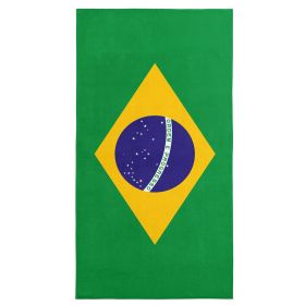 Brazil Flag Beach Towel 30x60 inches