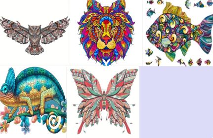 Each Piece Is Animal Shaped Christmas Gift Colorful Elephant Turtle Wooden Jigsaw Puzzles (Option: Set-A3)