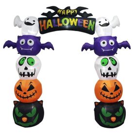8.2ft Stacking Head Arch, 7pcs White LED Lights, Halloween Inflatable Decoration 12V (Option: Inflatable pumpkin arch)