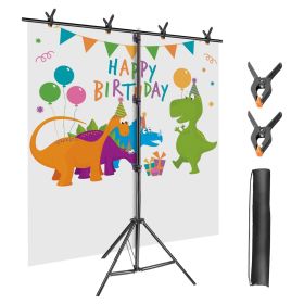 1Set 6.5x8.5FT T Shape Photo Video Backdrop Stand Heavy Duty Background Stand Adjustable Photography Backdrop Stand With 6 Spring Clamps Sandbag (Option: 6x8FT)