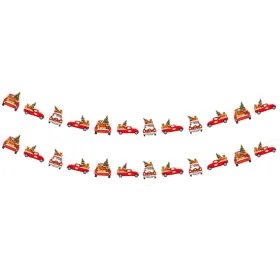24PCS Christmas Banner Paper Christmas Sign Garland Gingerbread Man Snowman Hanging Christmas Bunting Garland For Christmas Party Decorations Xma (Option: Car)