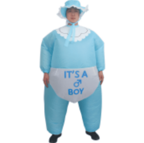 Inflatable Baby Costume For Adults Funny Gender Reveal Party Costume-Only Supports Self-pickup. (Color: Blue)