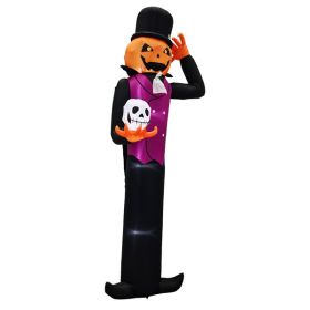 12ft Caped Pumpkin Man, Halloween Inflatable Decoration 12V (Option: Caped pumpkin man)