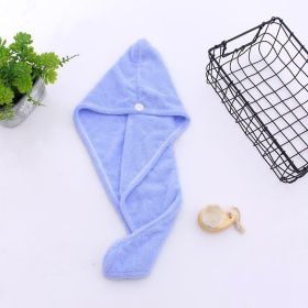 1pc Fast Drying Hair Towel With Button, Super Absorbent Hair Towel Wrap, Soft And Water-Absorbing Hair Drying Towel, Fast Drying Hair Wraps For W (Color: Blue)