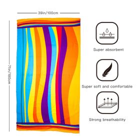 Cartoon Dolphin Fast Dry Beach Towel; Super Soft Sand Free Water Absorbent Micro Fiber Towel For Pool (style: Rainbow)