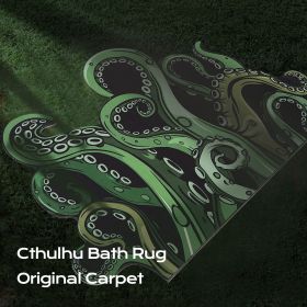 Octopus Bathroom Rug Non-Slip Mat -, Microfiber Absorbent Octopus Rug Non-Slip Backing (Color: green-B)
