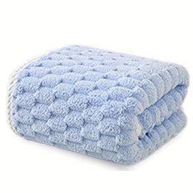 "Lifetime Durability Waffle Bath Towels - Commercial-Quality Microfiber That Lasts 300+ Washes Without Pilling or Stiffening" (Quantity: 1 piece blue)