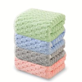 "Lifetime Durability Waffle Bath Towels - Commercial-Quality Microfiber That Lasts 300+ Washes Without Pilling or Stiffening" (Quantity: 4-piece set mixed colors)