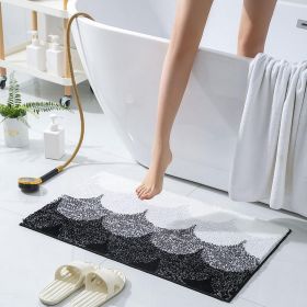 Bathroom Rug 20x32 Non Slip Fluffy Teal Bath Mat for Bathroom Floor Washable Plush Luxury Bath Rug for Tub Soft Shaggy Absorbent Shower Sink Mat (size: BLACK  31x20 IN)