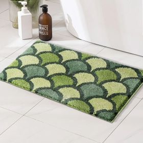 Bathroom Rug 20x32 Non Slip Fluffy Teal Bath Mat for Bathroom Floor Washable Plush Luxury Bath Rug for Tub Soft Shaggy Absorbent Shower Sink Mat (size: Clover 31 x 20 IN)