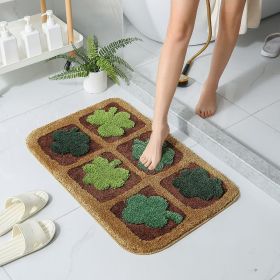 Bathroom Rug 20x32 Non Slip Fluffy Teal Bath Mat for Bathroom Floor Washable Plush Luxury Bath Rug for Tub Soft Shaggy Absorbent Shower Sink Mat (size: Four Leaf 31 x 20 IN)