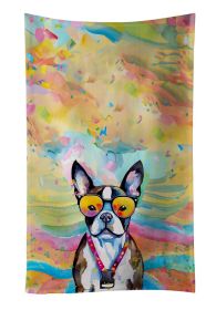 Boston Terrier Hippie Dawg Kitchen Towel Dish Cloths Guest Hand Towel Decorative Bathroom Towel for Face,Tea, Dishcloth, Kitchen and Bath (Default: Default)