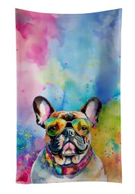 French Bulldog Hippie Dawg Kitchen Towel Dish Cloths Guest Hand Towel Decorative Bathroom Towel for Face,Tea, Dishcloth, Kitchen and Bath (Default: Default)
