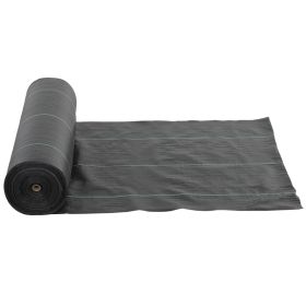 Weed Barrier Landscape Fabric, 5oz Heavy Duty Woven Weed Control Fabric For Landscaping (Color: Black)