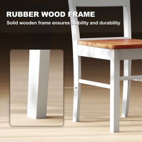 Farmhouse Dining Table Chairs, Set Of 2 Rubber Wood Kitchen Table Chairs With Open Back For Living Room, Light Gray (Option: Gray)